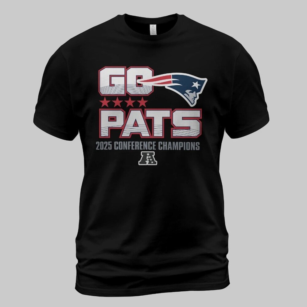 New England Patriots 2025 Conferece Championship Go Pats T Shirt 90